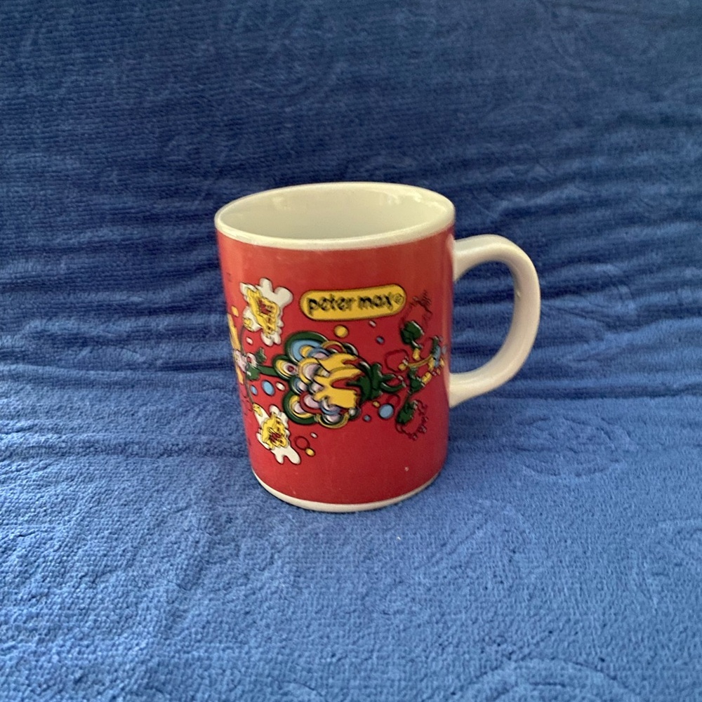 Rare 1970’s Red Peter Max Mug